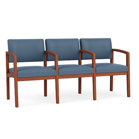 Lesro Lenox 3 Seat Tandem Seating W/ Arms, 65 in W 26 in L 31.5 in H LW3103